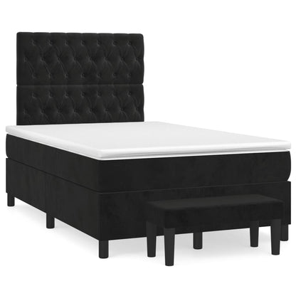 Giroletto a Molle con Materasso Nero 120x200 cm in Velluto | homemem39