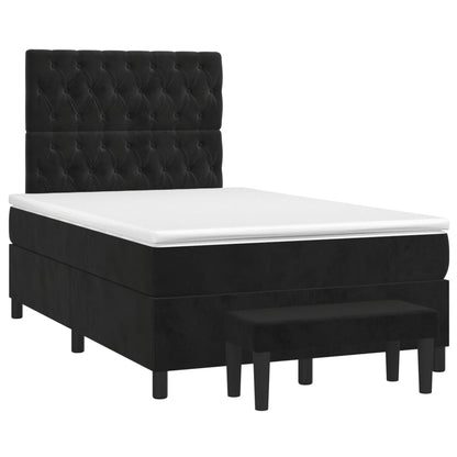 Giroletto a Molle con Materasso Nero 120x200 cm in Velluto | homemem39