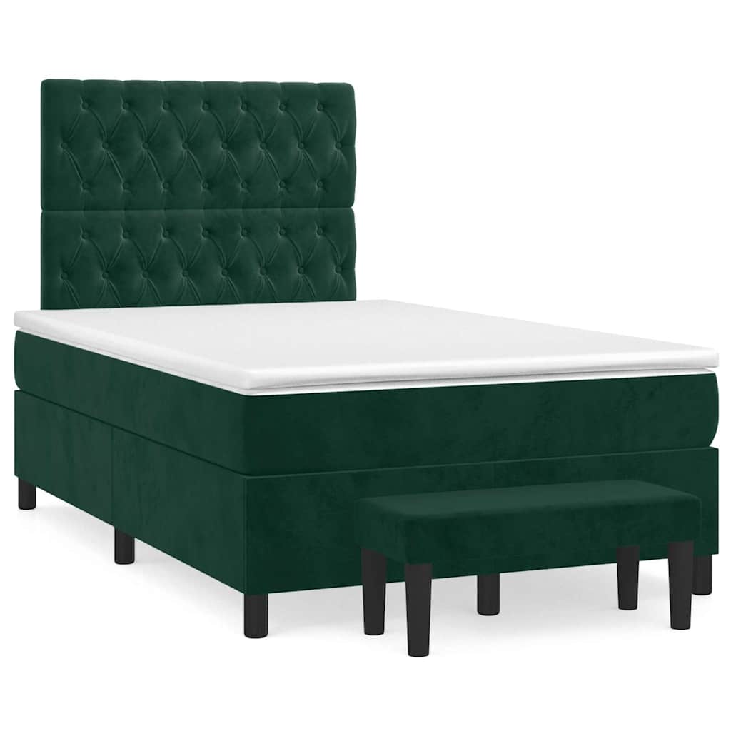 Giroletto a Molle con Materasso Verde Scuro 120x200 cm Velluto | homemem39
