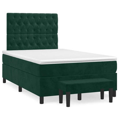 Giroletto a Molle con Materasso Verde Scuro 120x200 cm Velluto | homemem39
