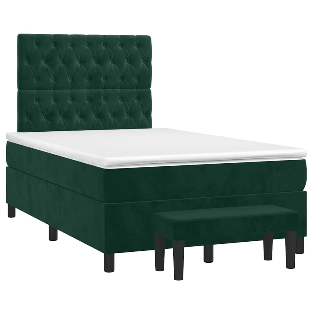 Giroletto a Molle con Materasso Verde Scuro 120x200 cm Velluto | homemem39