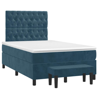 Giroletto a Molle con Materasso Blu Scuro 120x200 cm in Velluto | homemem39
