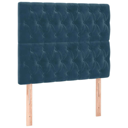 Giroletto a Molle con Materasso Blu Scuro 120x200 cm in Velluto | homemem39
