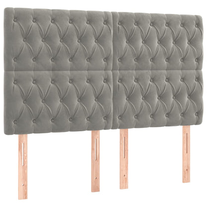 Giroletto a Molle con Materasso Grigio Chiaro 140x190cm Velluto | homemem39