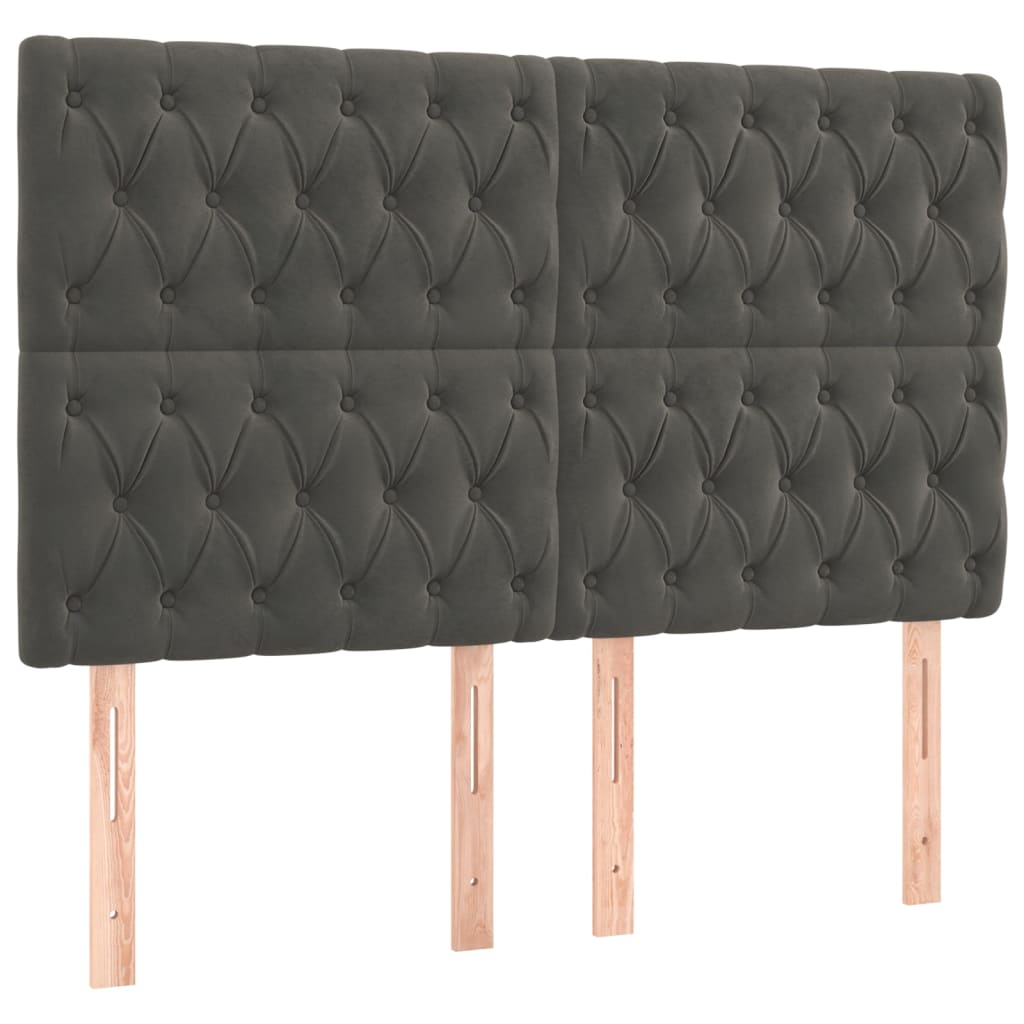 Giroletto a Molle con Materasso Grigio Scuro 140x190 cm Velluto | homemem39