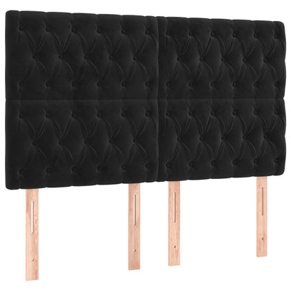 Giroletto a Molle con Materasso Nero 140x190 cm in Velluto | homemem39