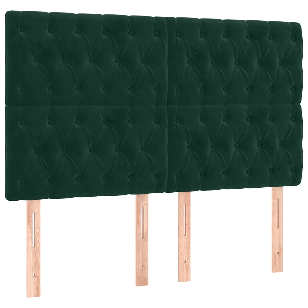 Giroletto a Molle con Materasso Verde Scuro 140x190 cm Velluto | homemem39