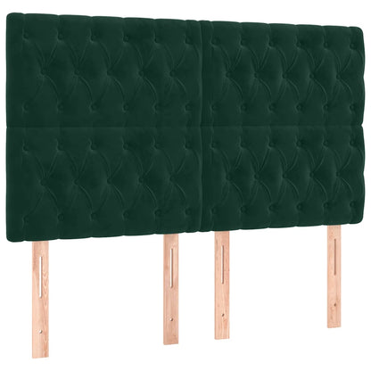 Giroletto a Molle con Materasso Verde Scuro 140x190 cm Velluto | homemem39