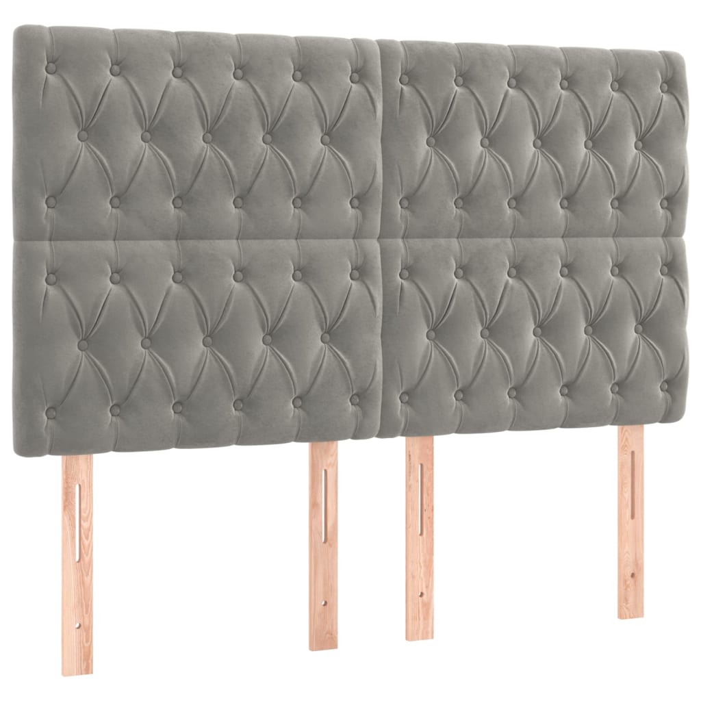 Giroletto a Molle con Materasso Grigio Chiaro 140x200cm Velluto | homemem39