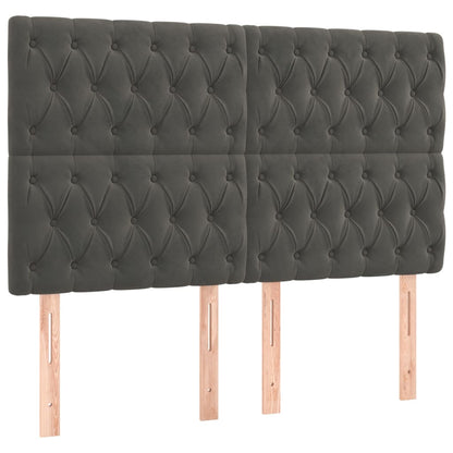 Giroletto a Molle con Materasso Grigio Scuro 140x200 cm Velluto | homemem39