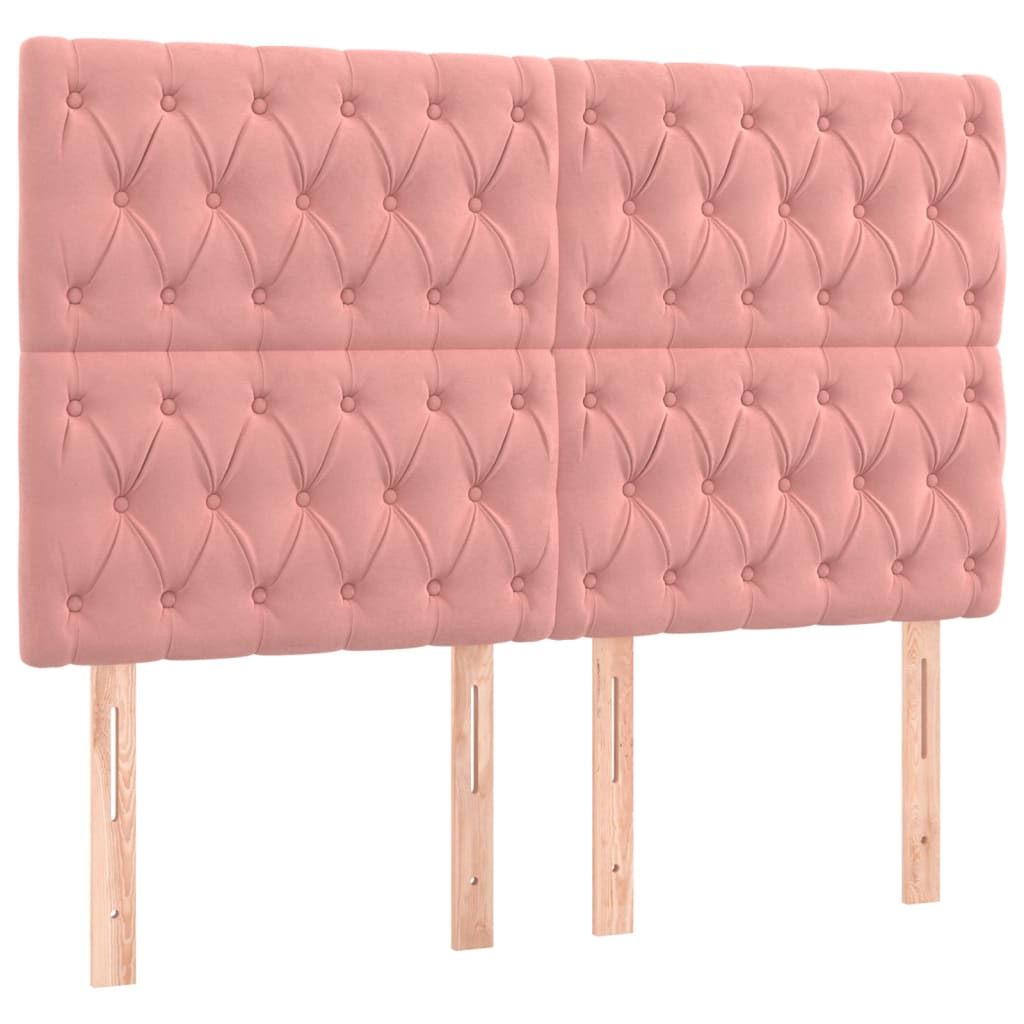Giroletto a Molle con Materasso Rosa 140x200 cm in Velluto | homemem39