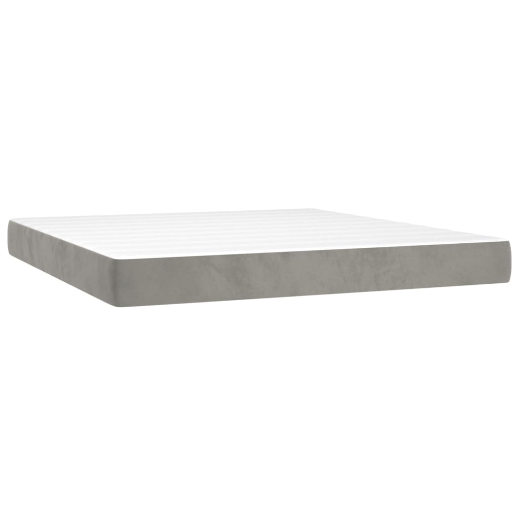 Giroletto a Molle con Materasso Grigio Chiaro 160x200cm Velluto | homemem39