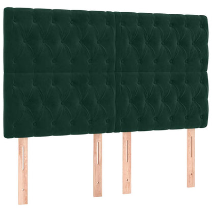 Giroletto a Molle con Materasso Verde Scuro 160x200 cm Velluto | homemem39