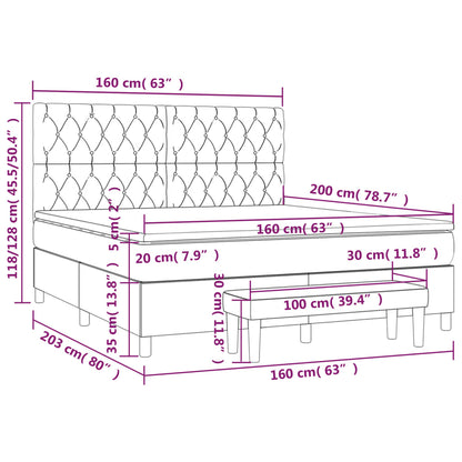 Giroletto a Molle con Materasso Rosa 160x200 cm in Velluto | homemem39