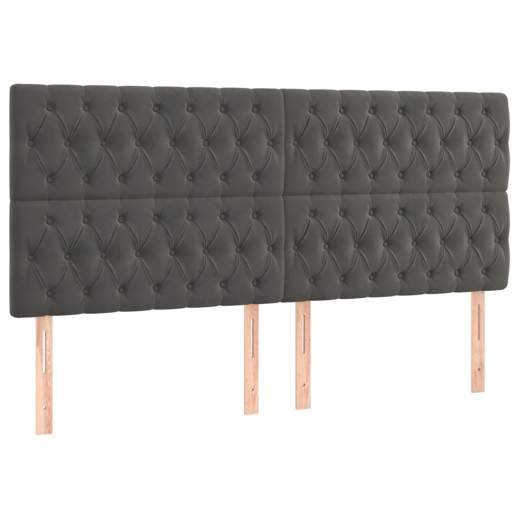 Giroletto a Molle con Materasso Grigio Scuro 180x200 cm Velluto | homemem39