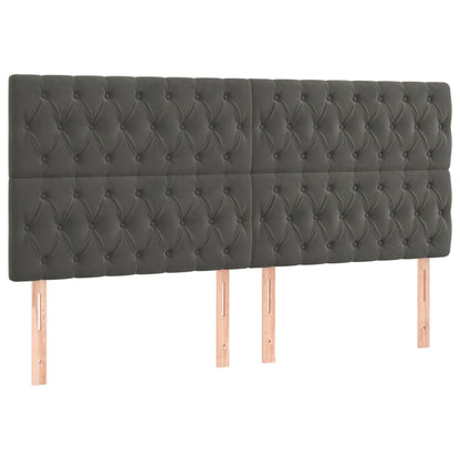 Giroletto a Molle con Materasso Grigio Scuro 180x200 cm Velluto | homemem39