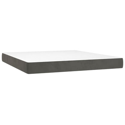 Giroletto a Molle con Materasso Grigio Scuro 180x200 cm Velluto | homemem39