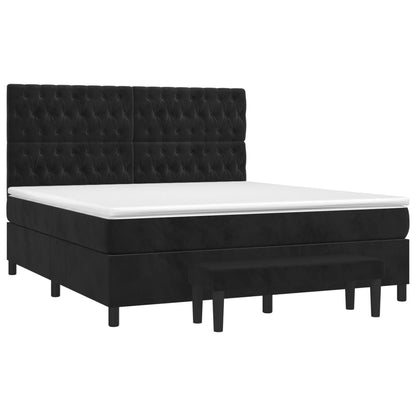 Giroletto a Molle con Materasso Nero 180x200 cm in Velluto | homemem39