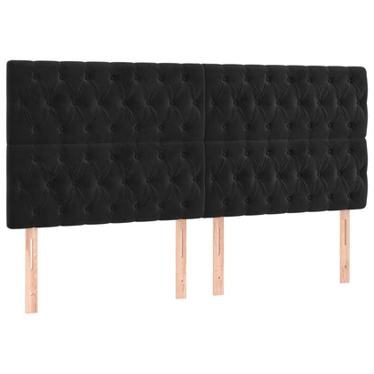 Giroletto a Molle con Materasso Nero 180x200 cm in Velluto | homemem39
