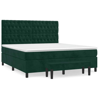 Giroletto a Molle con Materasso Verde Scuro 180x200 cm Velluto | homemem39