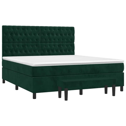 Giroletto a Molle con Materasso Verde Scuro 180x200 cm Velluto | homemem39