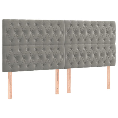 Giroletto a Molle con Materasso Grigio Chiaro 200x200cm Velluto | homemem39