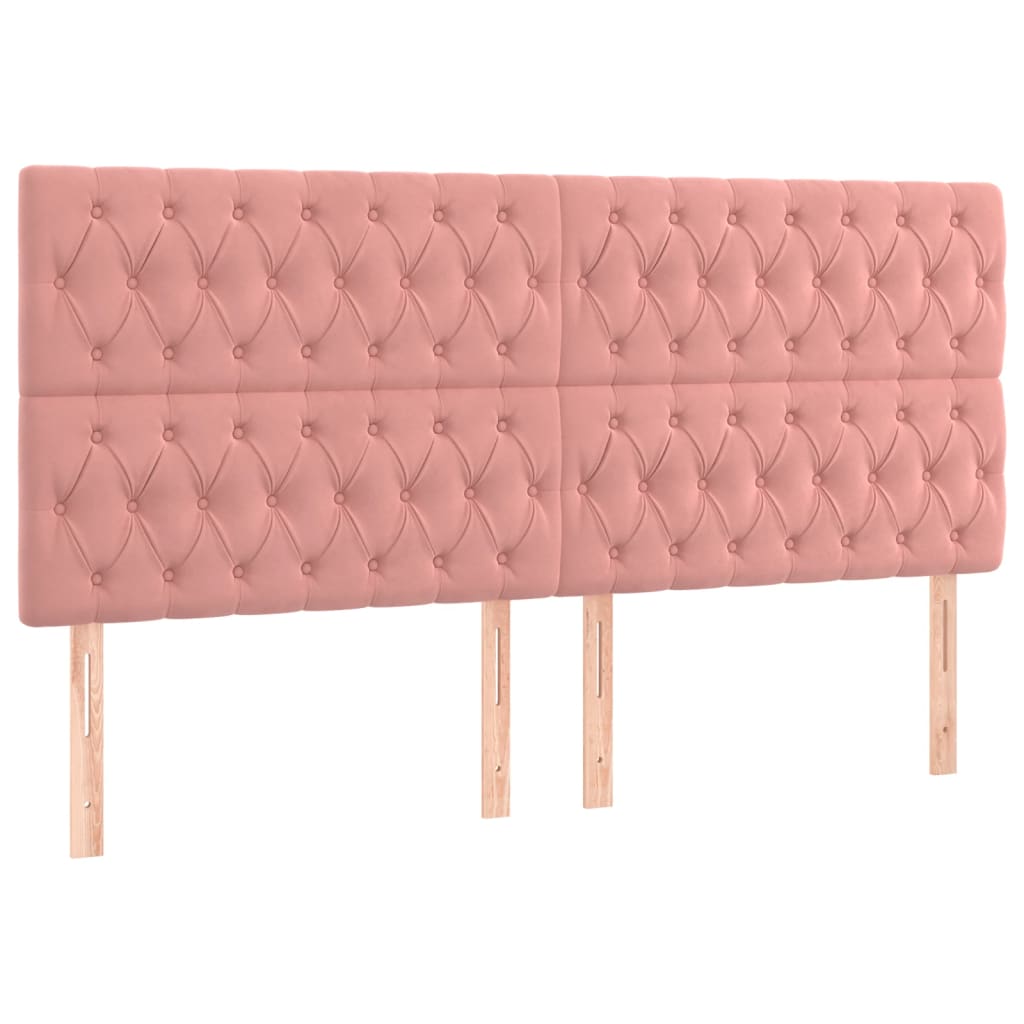 Giroletto a Molle con Materasso Rosa 200x200 cm in Velluto | homemem39