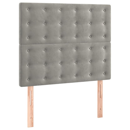 Giroletto a Molle con Materasso Grigio Chiaro 80x200 cm Velluto | homemem39