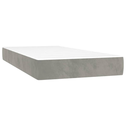 Giroletto a Molle con Materasso Grigio Chiaro 80x200 cm Velluto | homemem39
