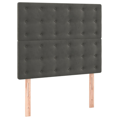 Giroletto a Molle con Materasso Grigio Scuro 80x200 cm Velluto | homemem39