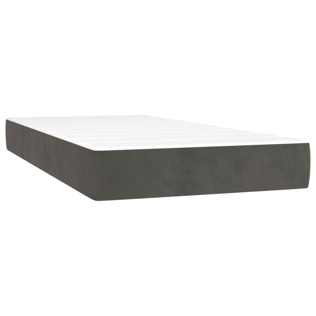Giroletto a Molle con Materasso Grigio Scuro 80x200 cm Velluto | homemem39