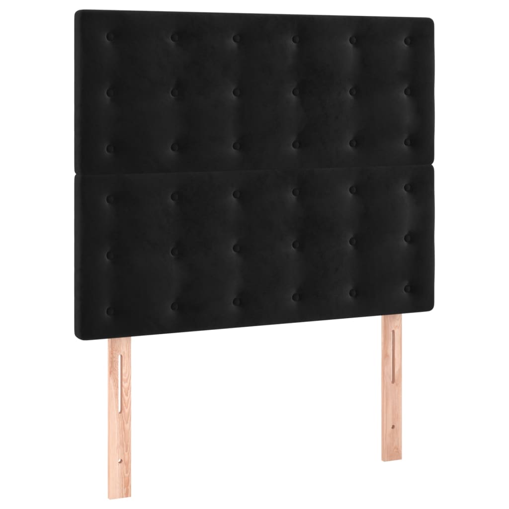 Giroletto a Molle con Materasso Nero 80x200 cm in Velluto | homemem39