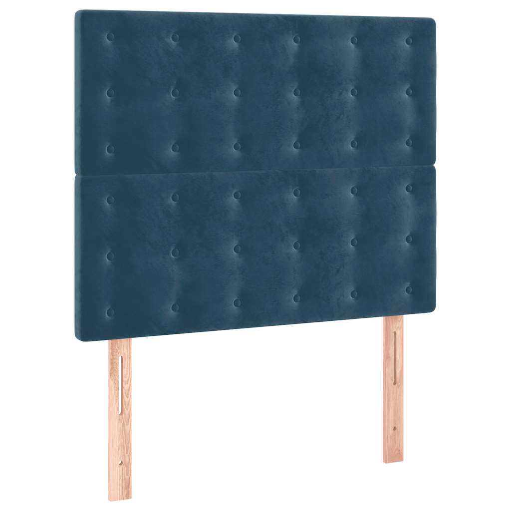 Giroletto a Molle con Materasso Blu Scuro 80x200 cm in Velluto | homemem39