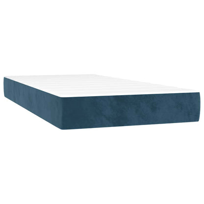 Giroletto a Molle con Materasso Blu Scuro 80x200 cm in Velluto | homemem39