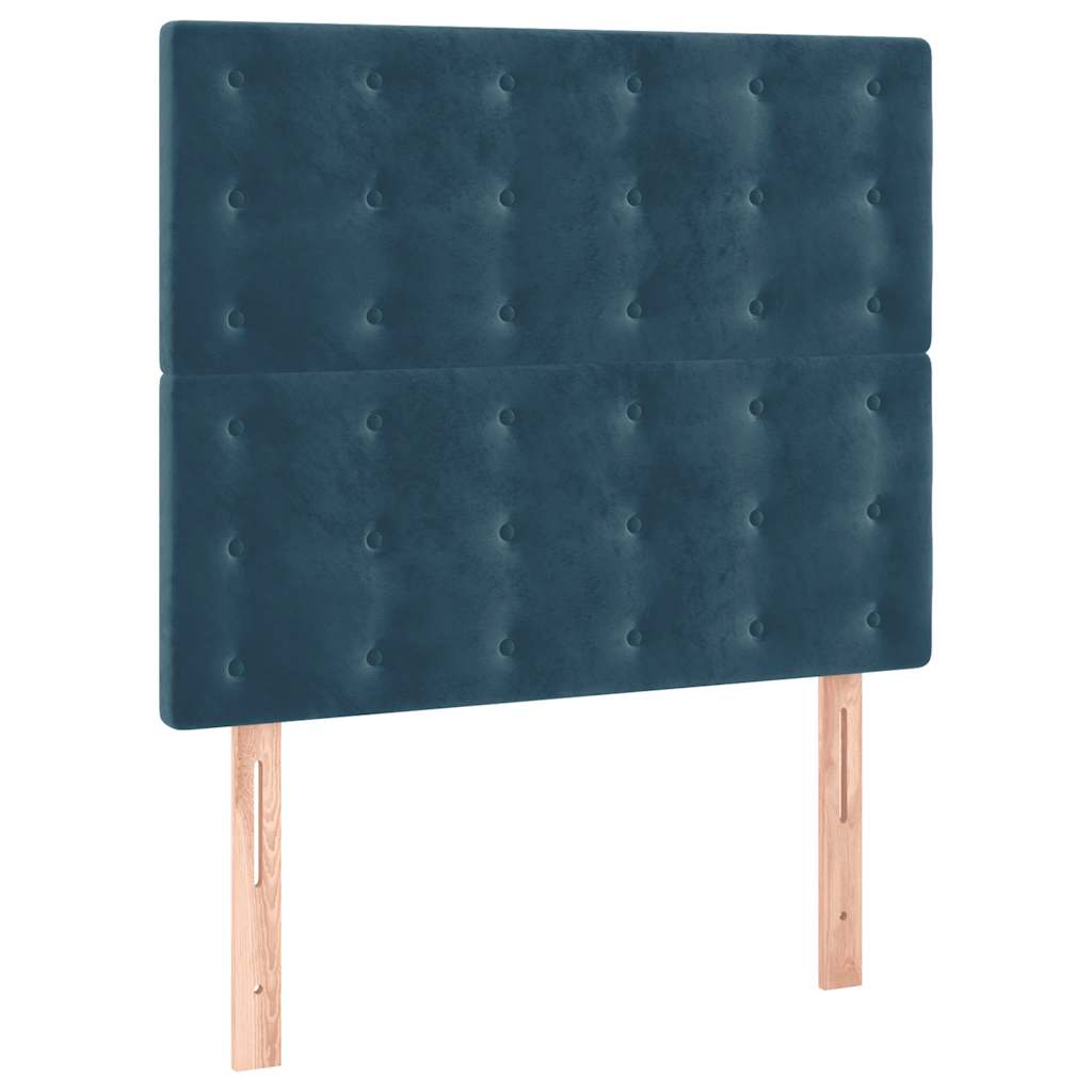 Giroletto a Molle con Materasso Blu Scuro 90x190 cm in Velluto