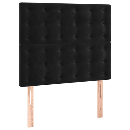 Giroletto a Molle con Materasso Nero 90x200 cm in Velluto | homemem39