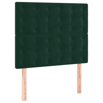 Giroletto a Molle con Materasso Verde Scuro 90x200 cm Velluto | homemem39