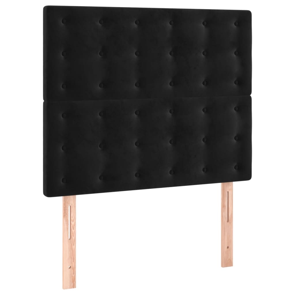 Giroletto a Molle con Materasso Nero 100x200 cm in Velluto | homemem39