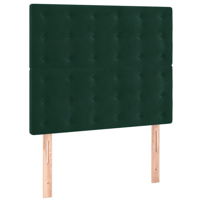 Giroletto a Molle con Materasso Verde Scuro 100x200 cm Velluto