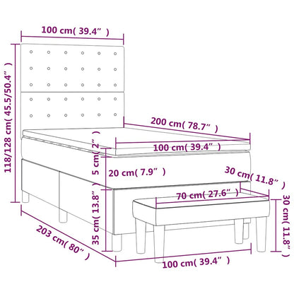 Giroletto a Molle con Materasso Verde Scuro 100x200 cm Velluto | homemem39