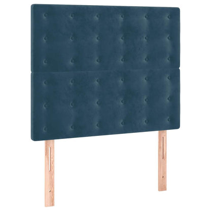 Giroletto a Molle con Materasso Blu Scuro 100x200 cm in Velluto | homemem39
