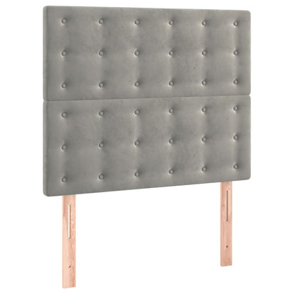 Giroletto a Molle con Materasso Grigio Chiaro 120x200cm Velluto | homemem39