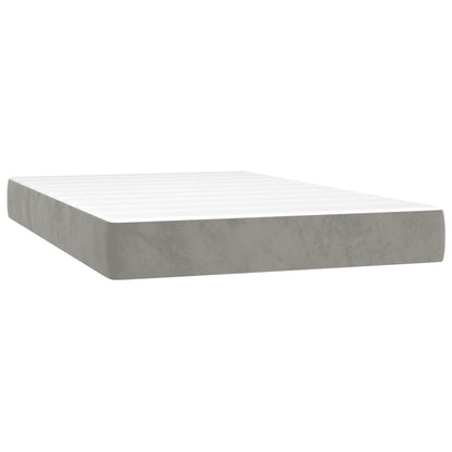 Giroletto a Molle con Materasso Grigio Chiaro 120x200cm Velluto | homemem39