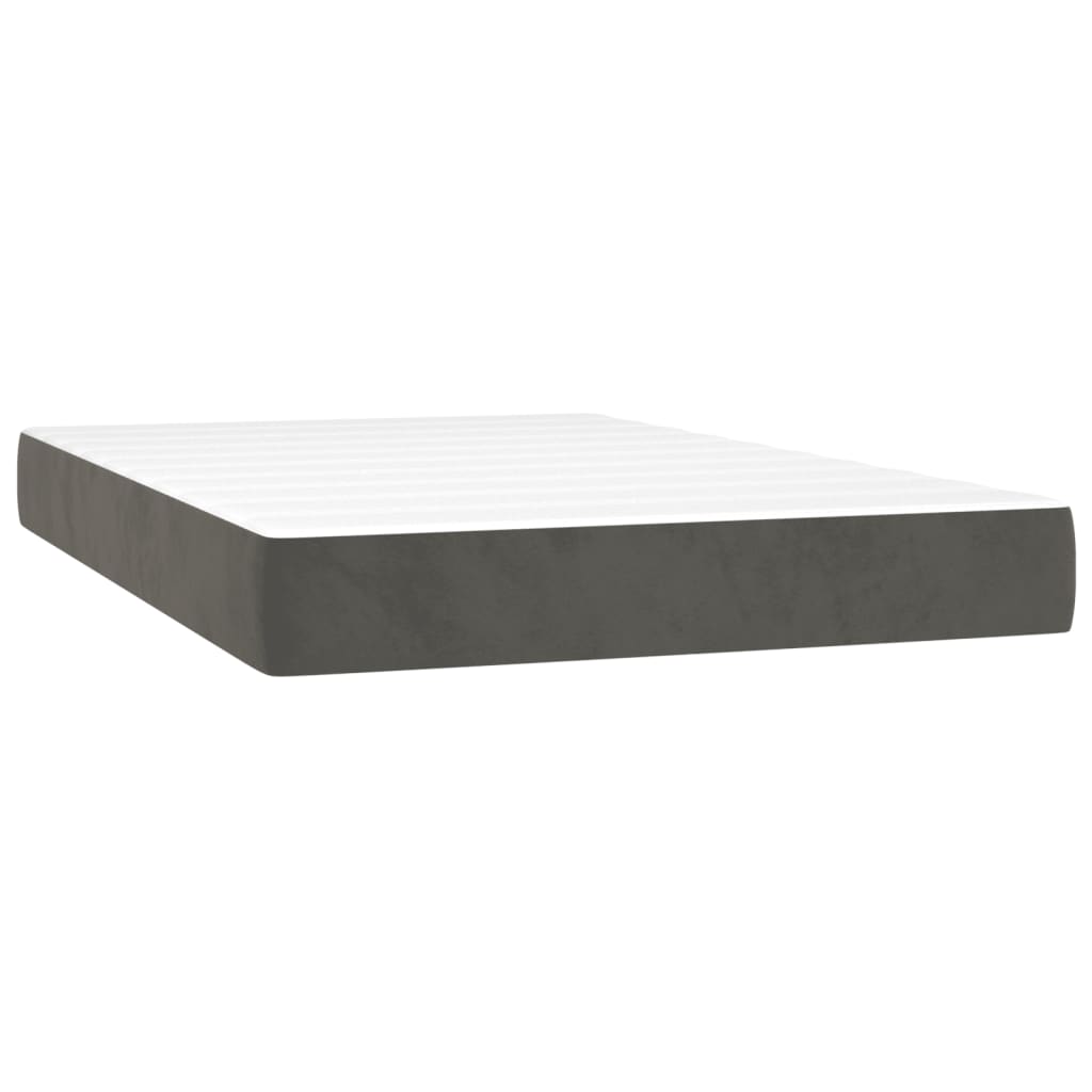 Giroletto a Molle con Materasso Grigio Scuro 120x200 cm Velluto | homemem39
