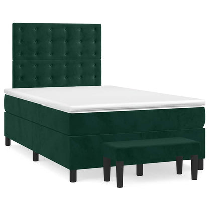 Giroletto a Molle con Materasso Verde Scuro 120x200 cm Velluto | homemem39