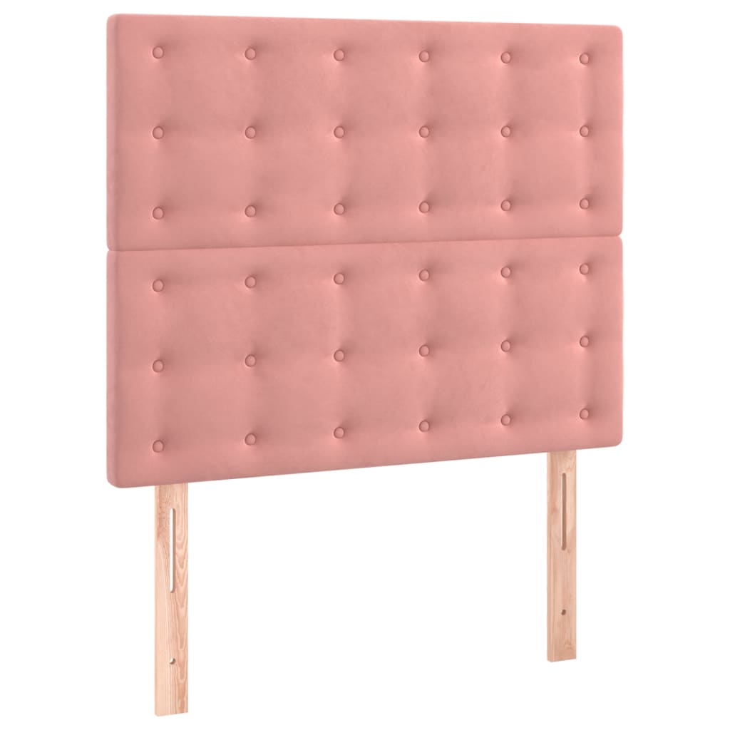 Giroletto a Molle con Materasso Rosa 120x200 cm in Velluto | homemem39