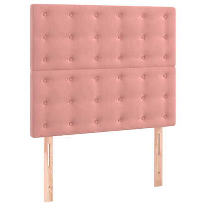 Giroletto a Molle con Materasso Rosa 120x200 cm in Velluto | homemem39