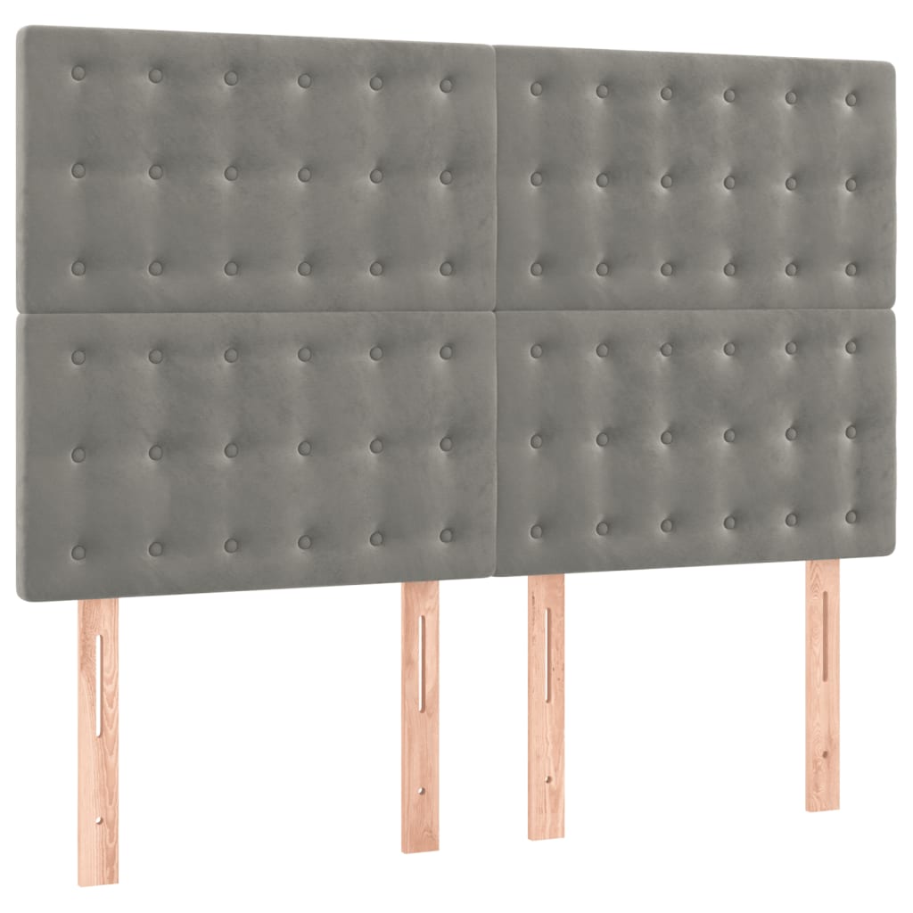 Giroletto a Molle con Materasso Grigio Chiaro 140x190cm Velluto | homemem39