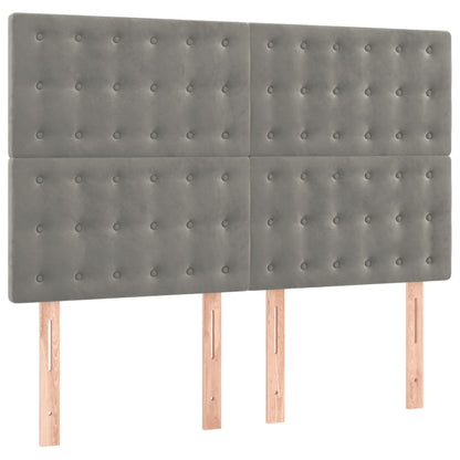 Giroletto a Molle con Materasso Grigio Chiaro 140x190cm Velluto | homemem39