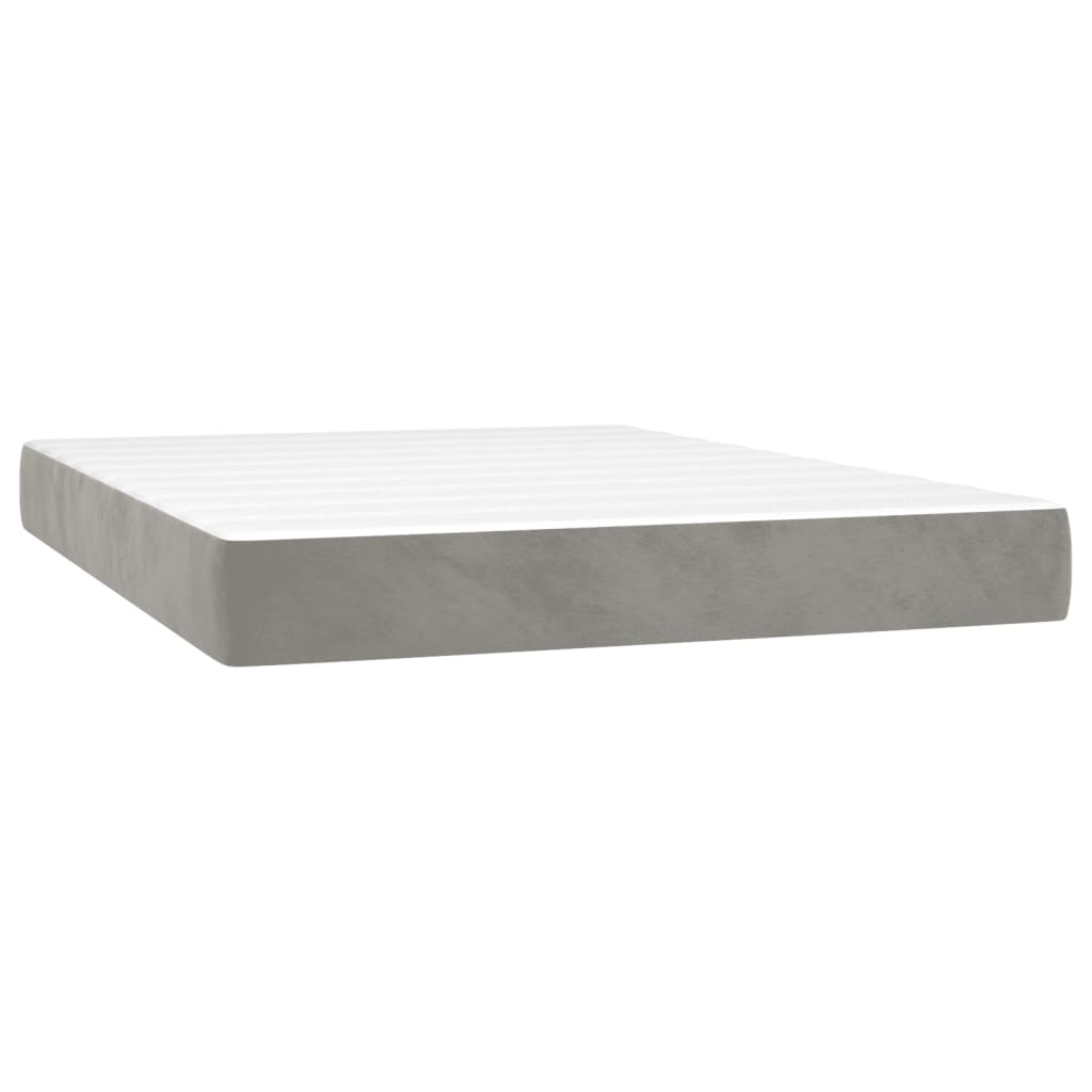 Giroletto a Molle con Materasso Grigio Chiaro 140x190cm Velluto | homemem39